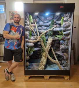 TERRARIUM 80X60X120 DLA AGAMY BŁOTNEJ TROPIKALNE Z WYPOSAŻENIEM I ARANŻACJĄ 