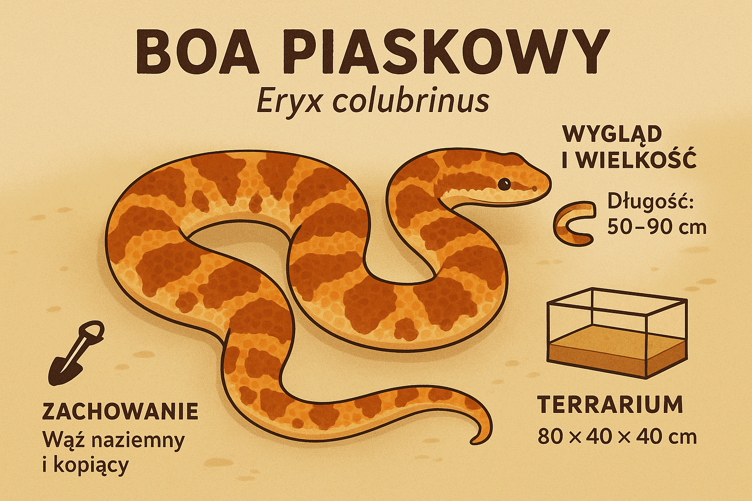 Boa piaskowy (Eryx colubrinus) – wąż idealny dla początkujących